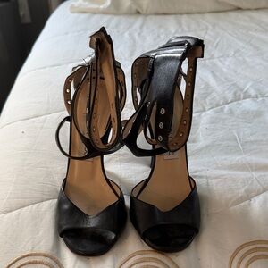 Jimmy Choo Black Peep-Toe Heels